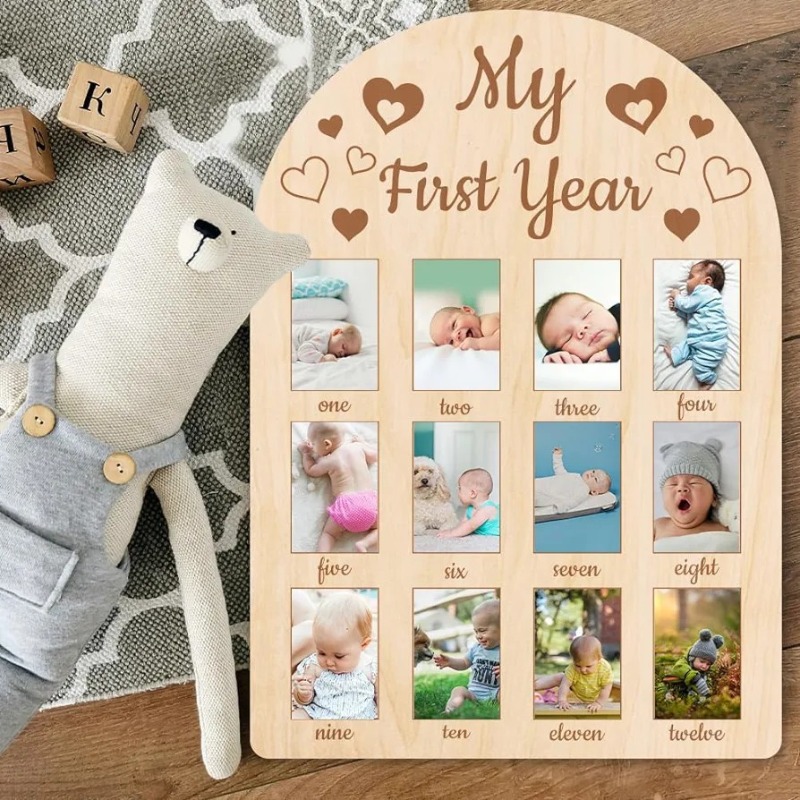 Ahşap Bebek Hatıra Fotoğraf Çe - Engraved Wood Frame incelemesi ve fiyatı